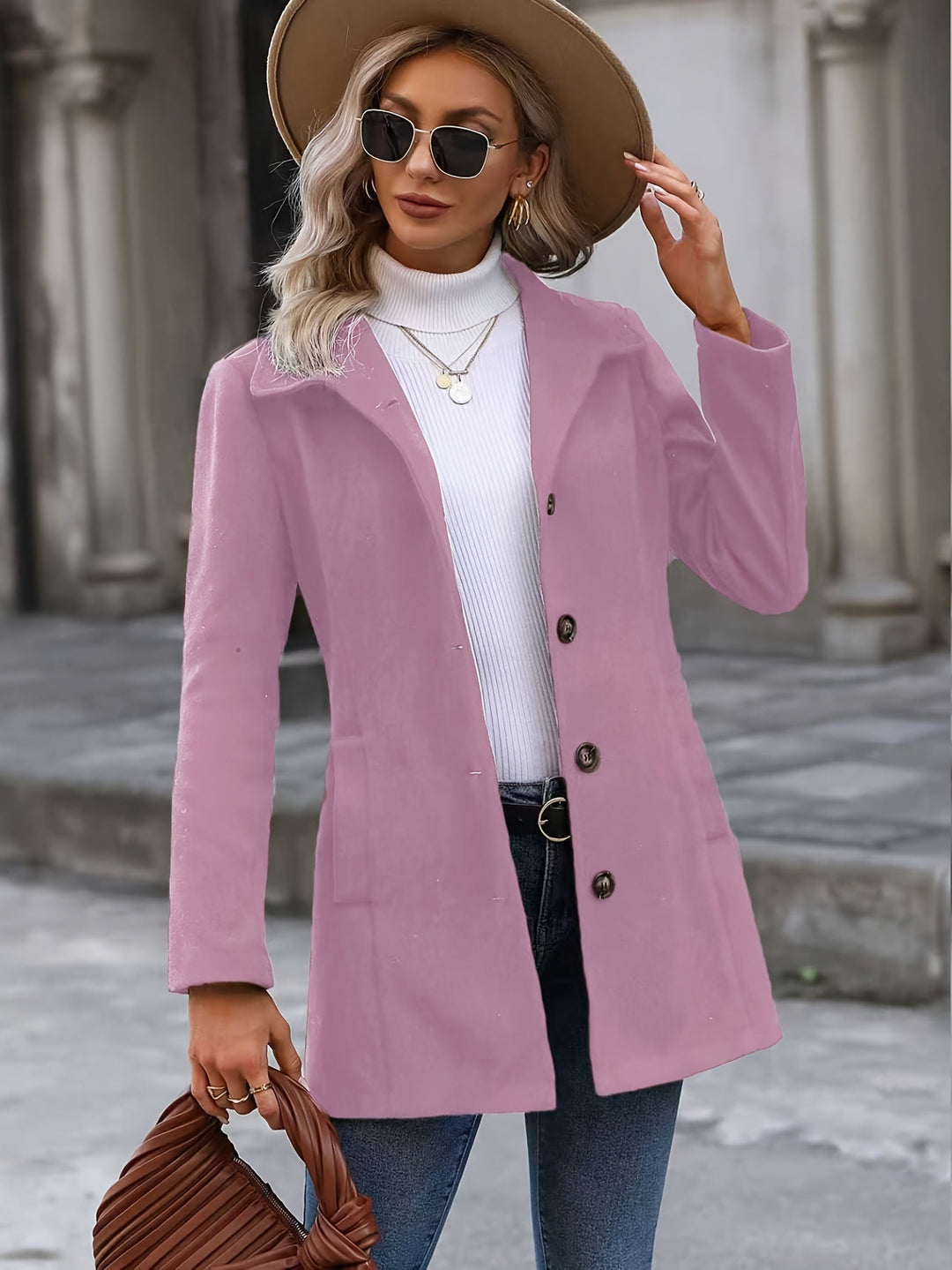 Briony Elegant Fitted Wool Coat with Flared Hem - image 6