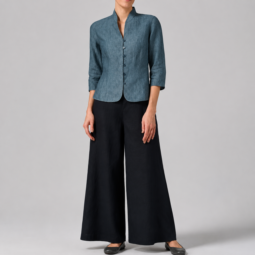 Brynna high neck blouse in blue