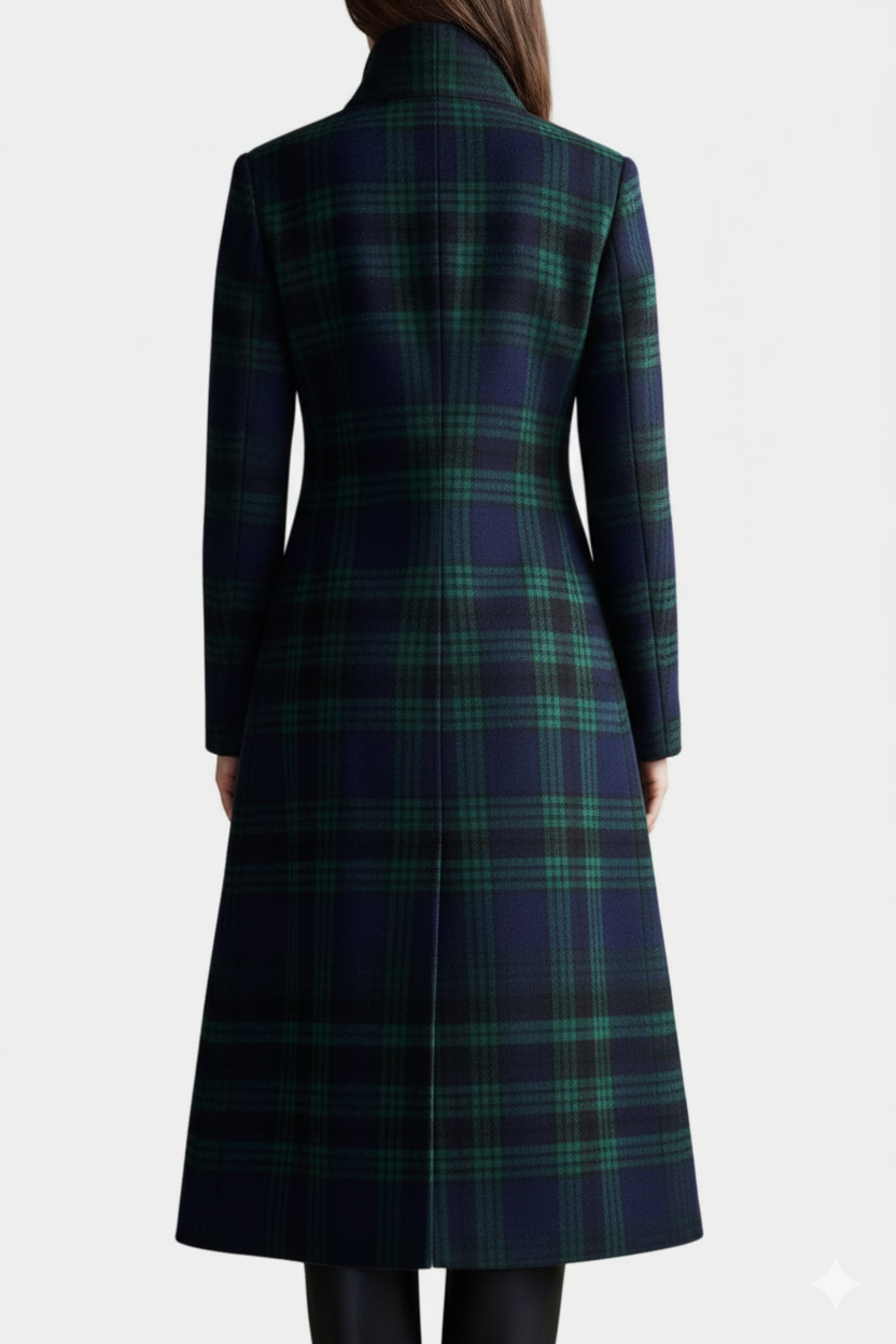 Sidonie blue green check coat – image 3