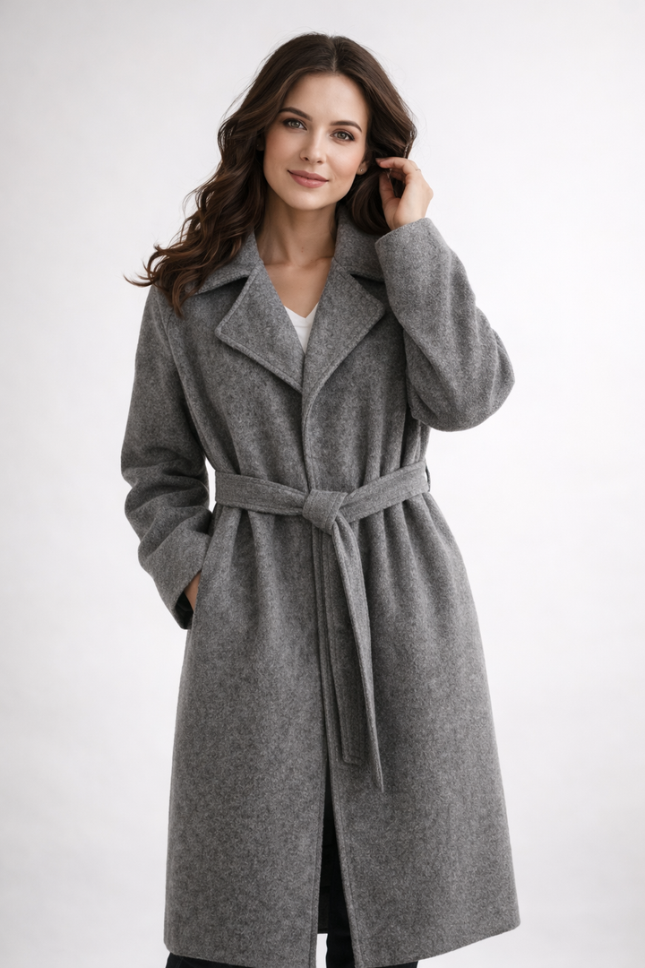 Ianthe belted long coat with wide lapels – image 11
