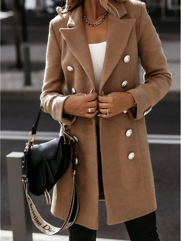 Gina double breasted pea coat with lapels – image 9