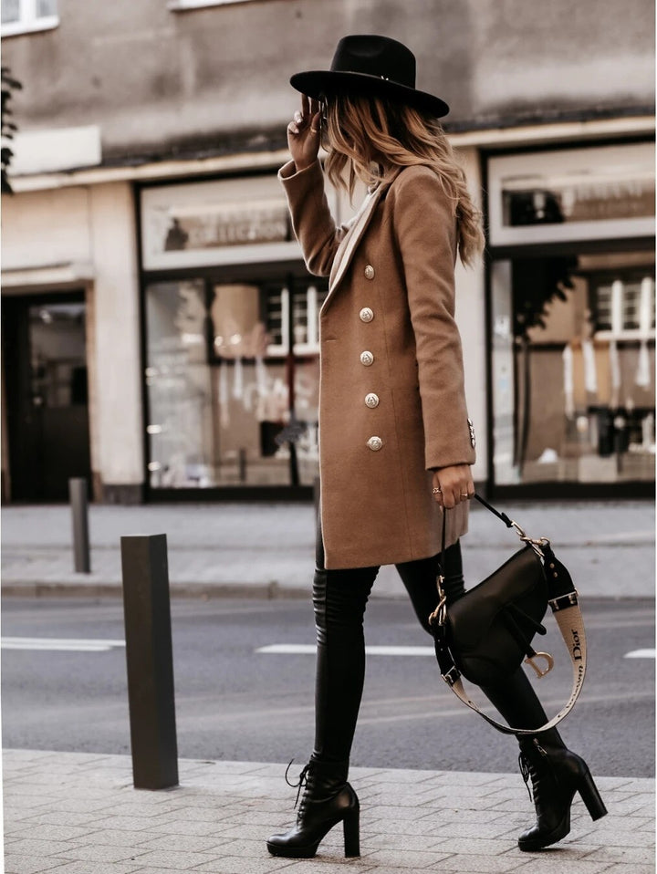 Gina double breasted pea coat with lapels – image 10