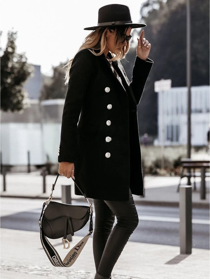 Gina double breasted pea coat with lapels – image 4