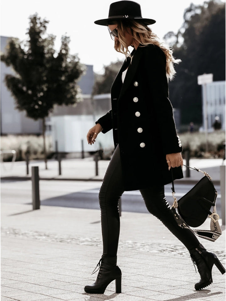 Gina double breasted pea coat with lapels – image 3