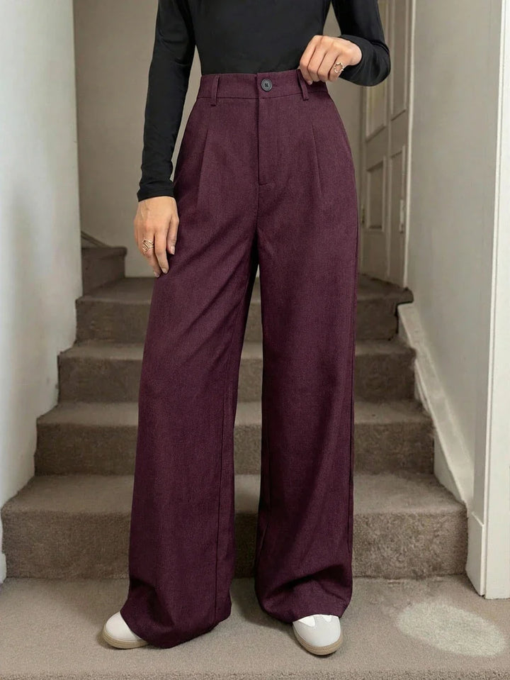Magdalena high waist pleated wide leg trousers