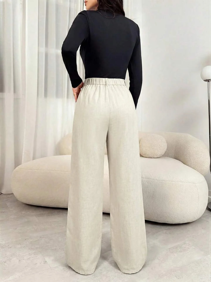 Magdalena high waist pleated wide leg trousers