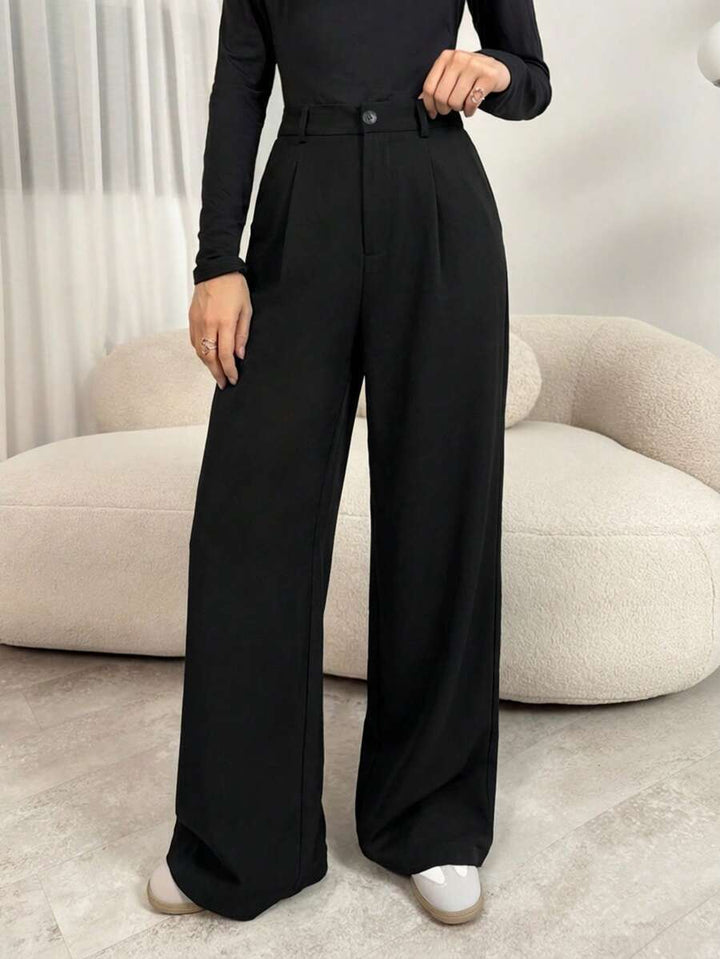 Magdalena high waist pleated wide leg trousers