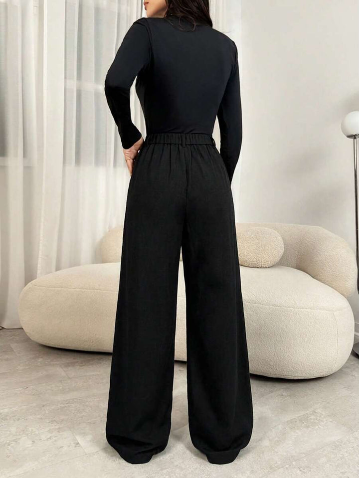 Magdalena high waist pleated wide leg trousers