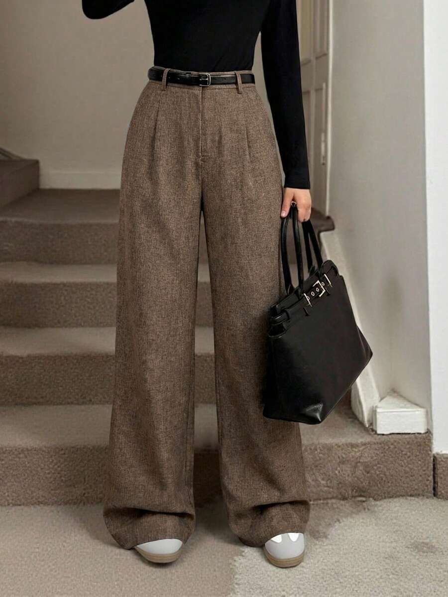Magdalena high waist pleated wide leg trousers