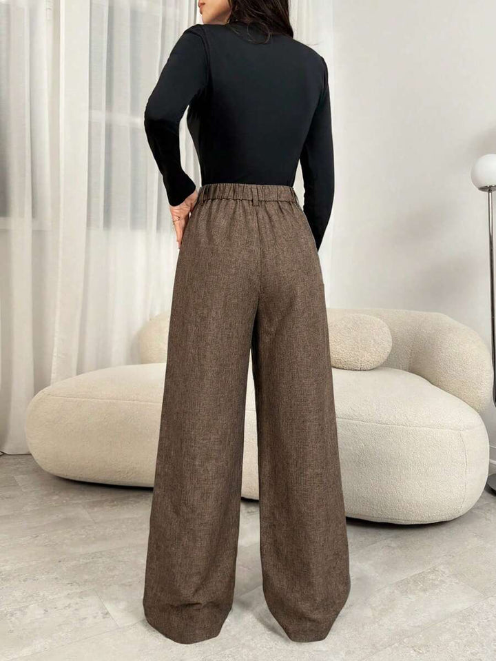 Magdalena high waist pleated wide leg trousers