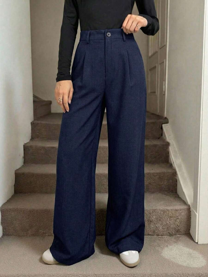 Magdalena high waist pleated wide leg trousers