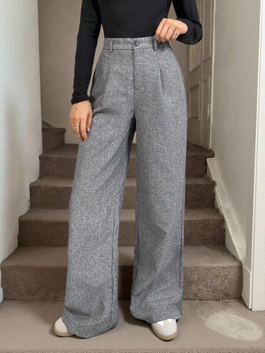 Magdalena high waist pleated wide leg trousers
