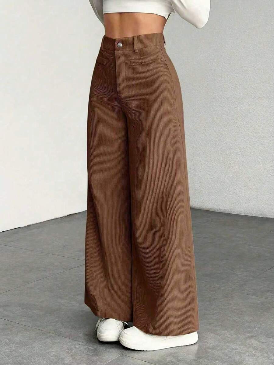 Ronja high waist wide leg corduroy trousers – image 3