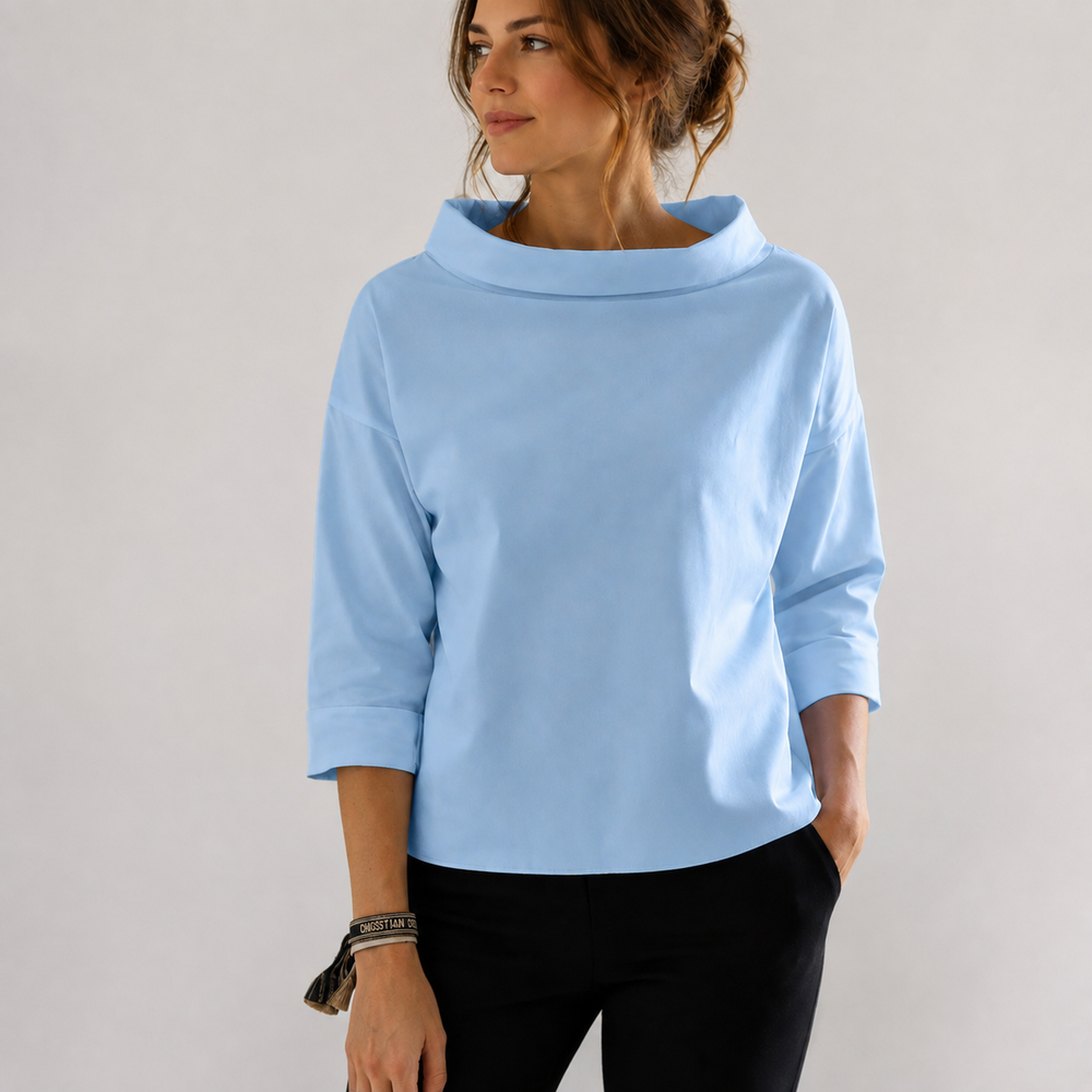 Sigrid high neck blouse in white