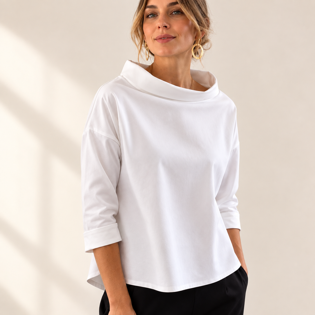 Sigrid high neck blouse with long sleeves