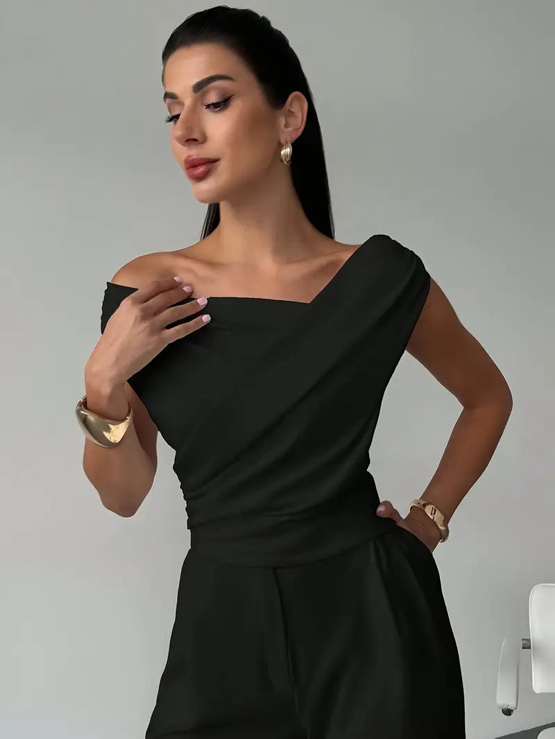 Suki off shoulder draped wrap top – image 10