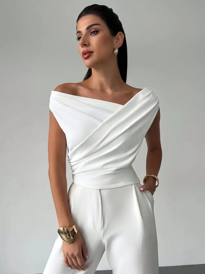 Suki off shoulder draped wrap top