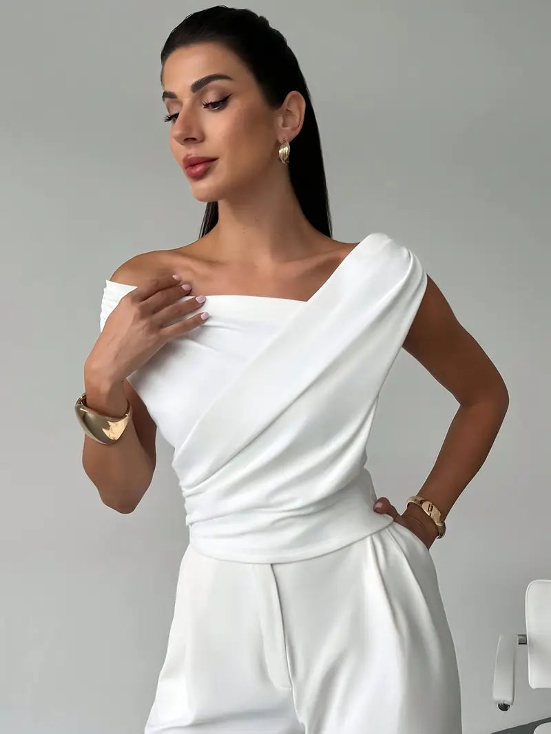 Suki off shoulder draped wrap top – image 3