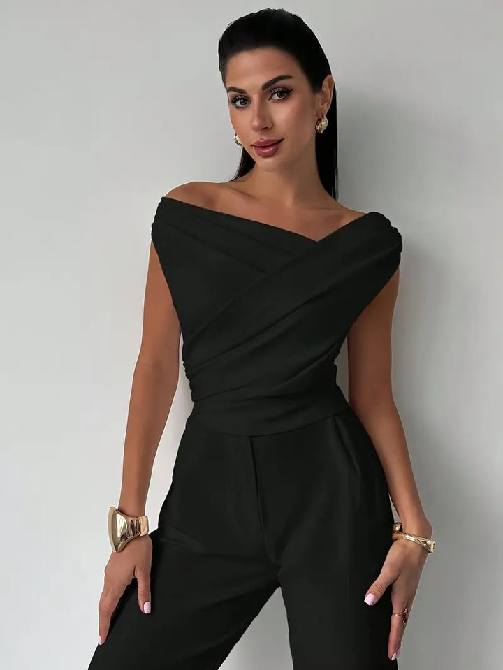 Suki off shoulder draped wrap top – image 11