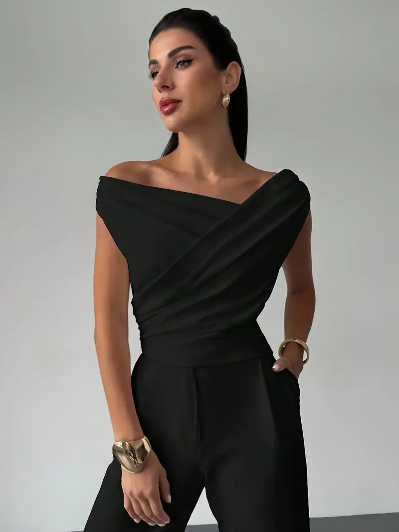 Suki off shoulder draped wrap top – image 8