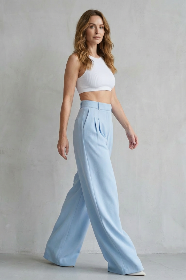 Phoebe draped wide leg tailored trousers – image 3