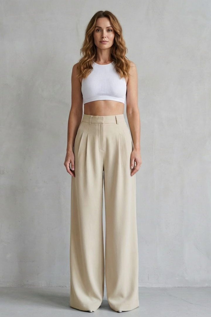 Phoebe draped wide leg tailored trousers – image 12