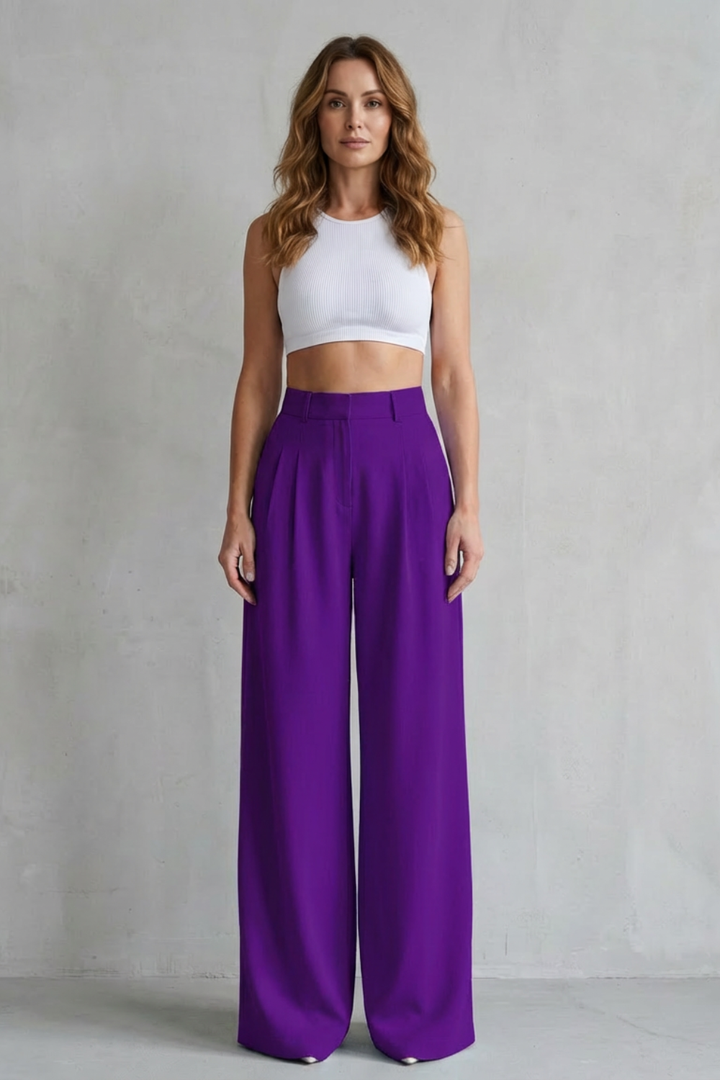 Phoebe draped wide leg tailored trousers – image 16