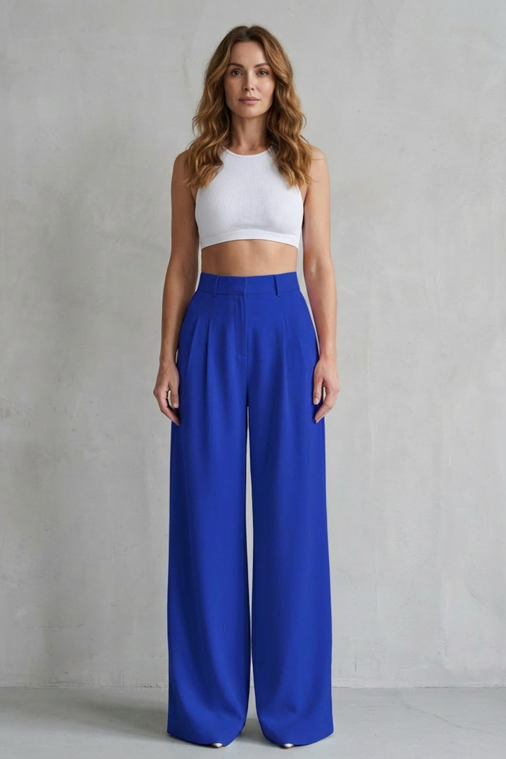 Phoebe draped wide leg tailored trousers – image 20