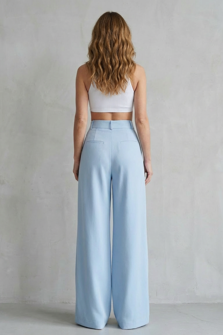Phoebe draped wide leg tailored trousers – image 4