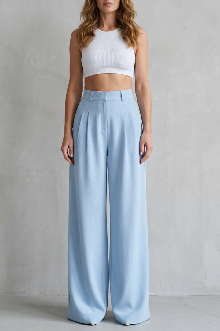 Phoebe draped wide leg tailored trousers