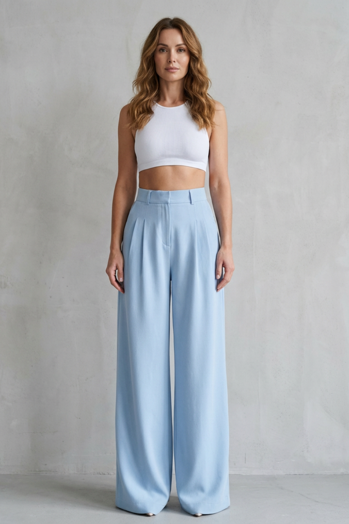 Phoebe draped wide leg tailored trousers – image 2