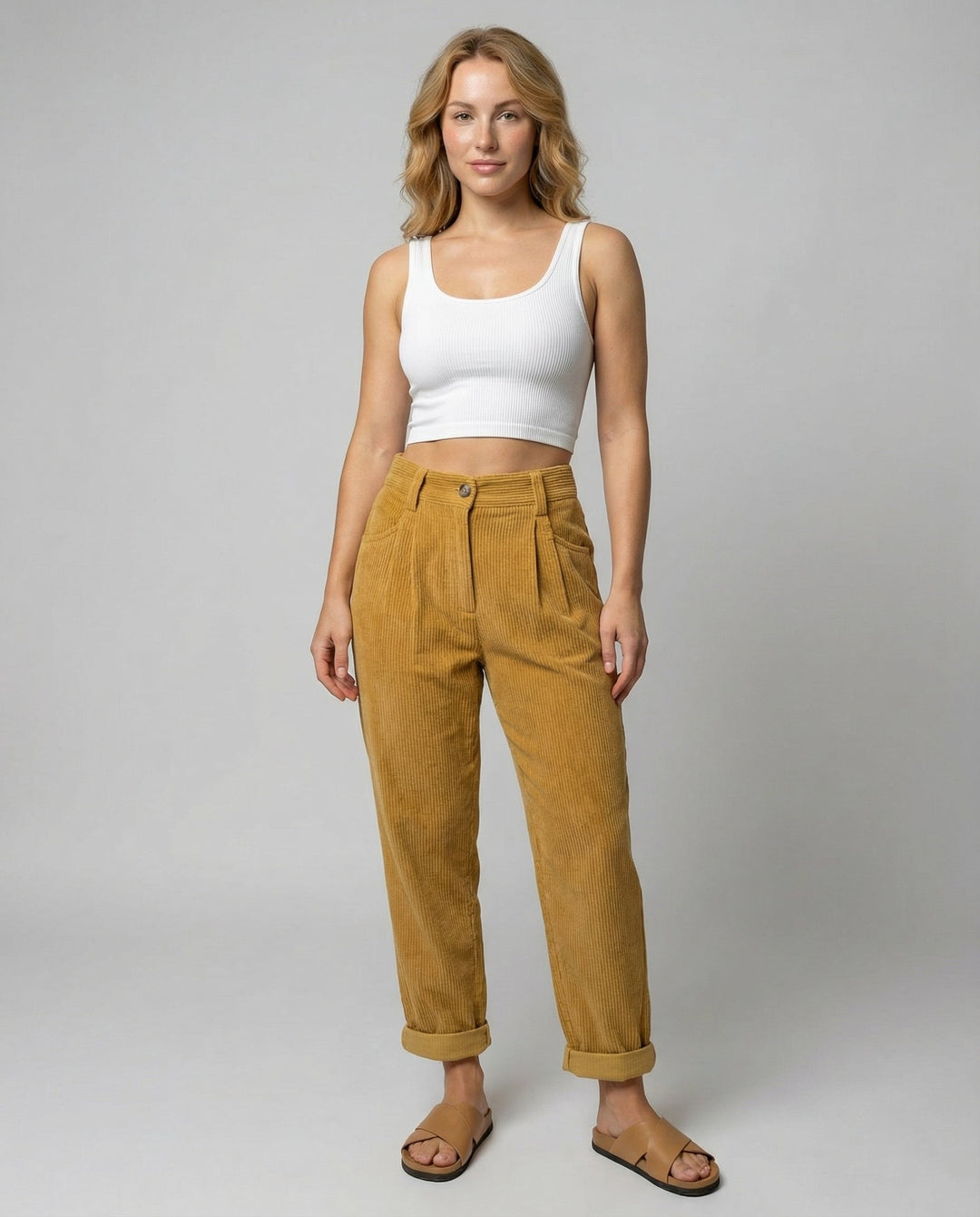 Jenna elastic waist corduroy trousers