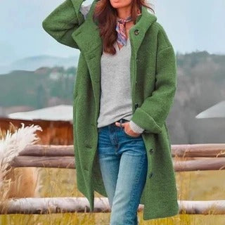Bryher relaxed hooded coat with button front – image 2