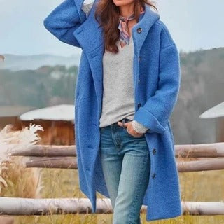 Bryher relaxed hooded coat with button front – image 3