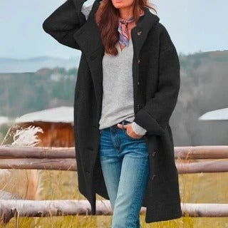 Bryher relaxed hooded coat with button front – image 4