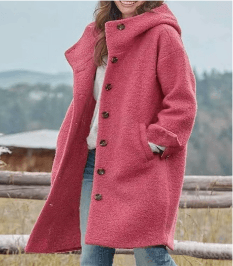 Bryher relaxed hooded coat with button front