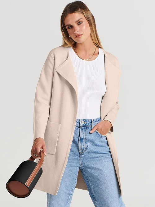 Heidi classic coat with wide lapels – image 7