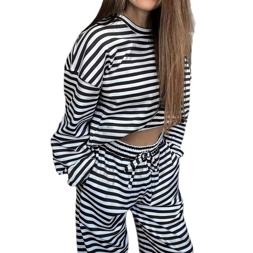 Nadege striped lounge set with wide leg trousers – image 5
