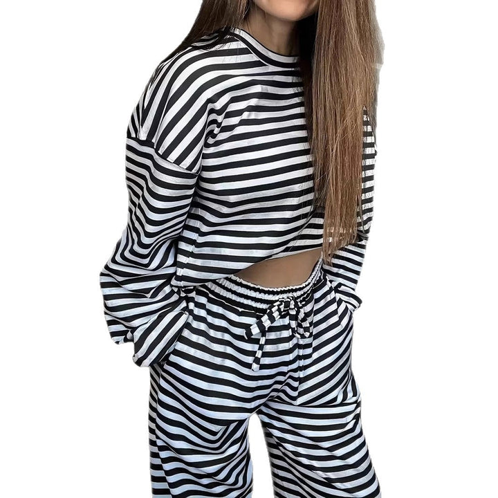 Nadege striped lounge set with wide leg trousers – image 5