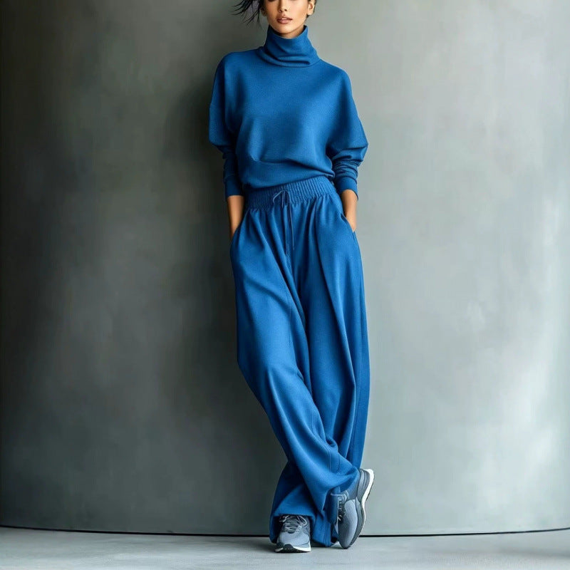 Aude roll neck knit lounge set with palazzo trousers – image 3