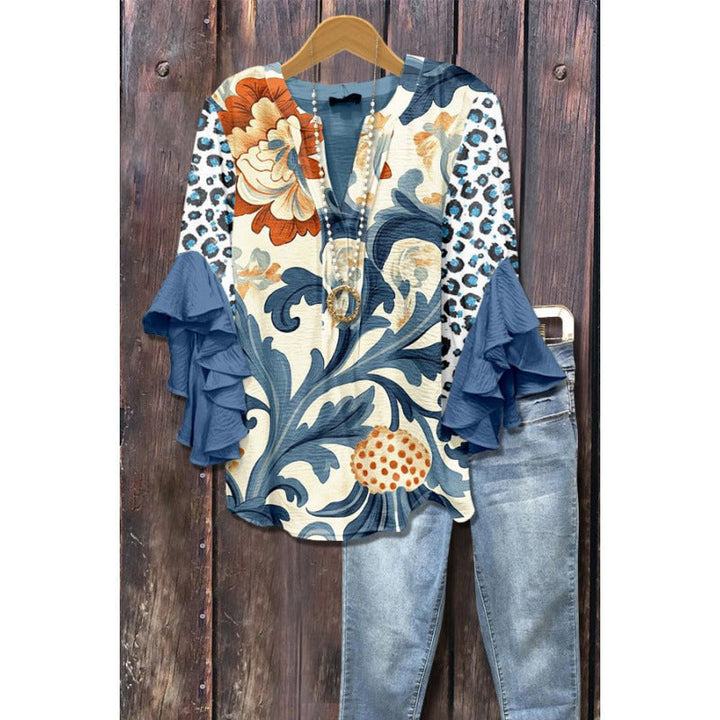 Agatha ruffle blouse with long sleeves