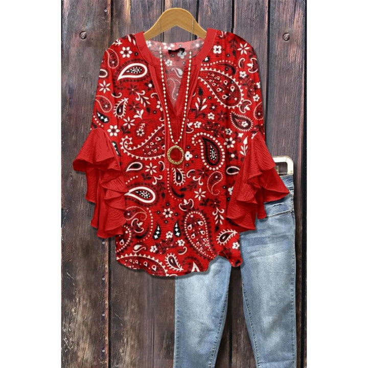 Agatha ruffle blouse with long sleeves