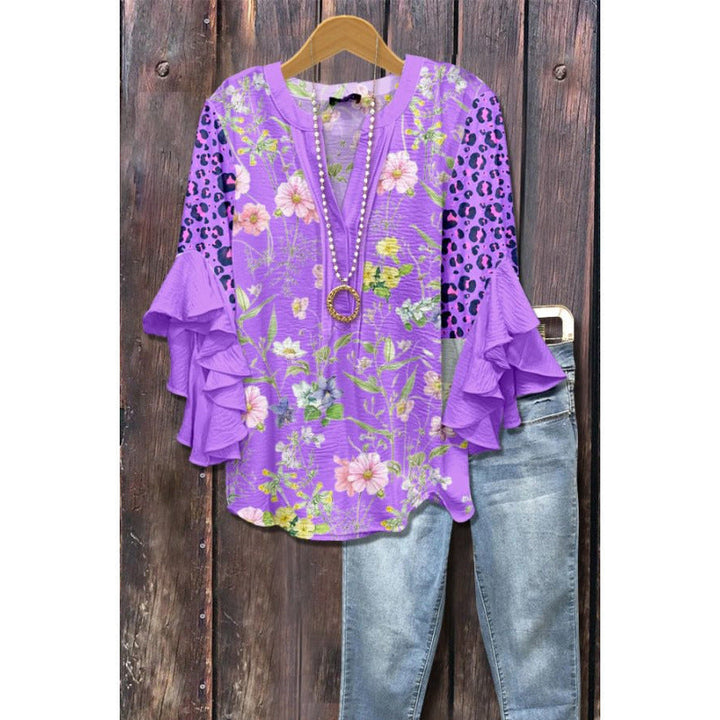 Agatha ruffle blouse with long sleeves