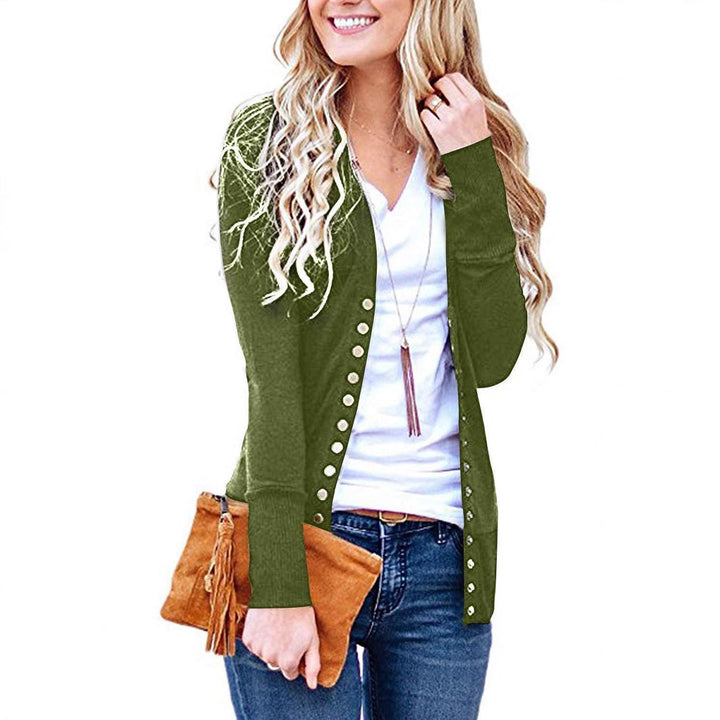 Stine fine knit cardigan with metal buttons – image 4