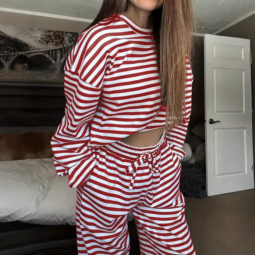 Nadege striped lounge set with wide leg trousers – image 4