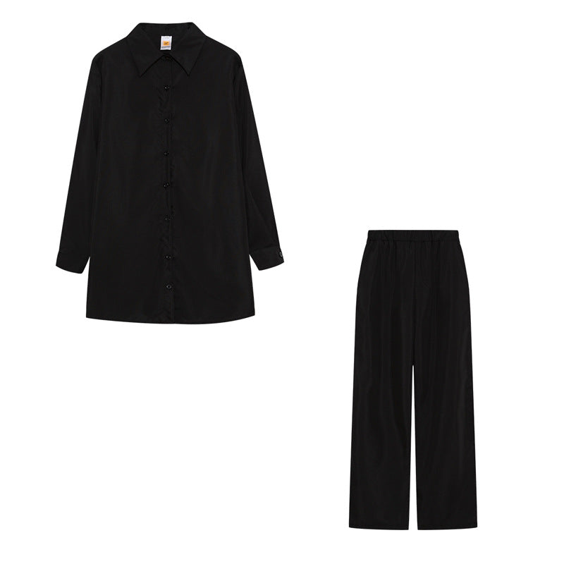 Davina satin pyjama set with wide leg trousers – image 11