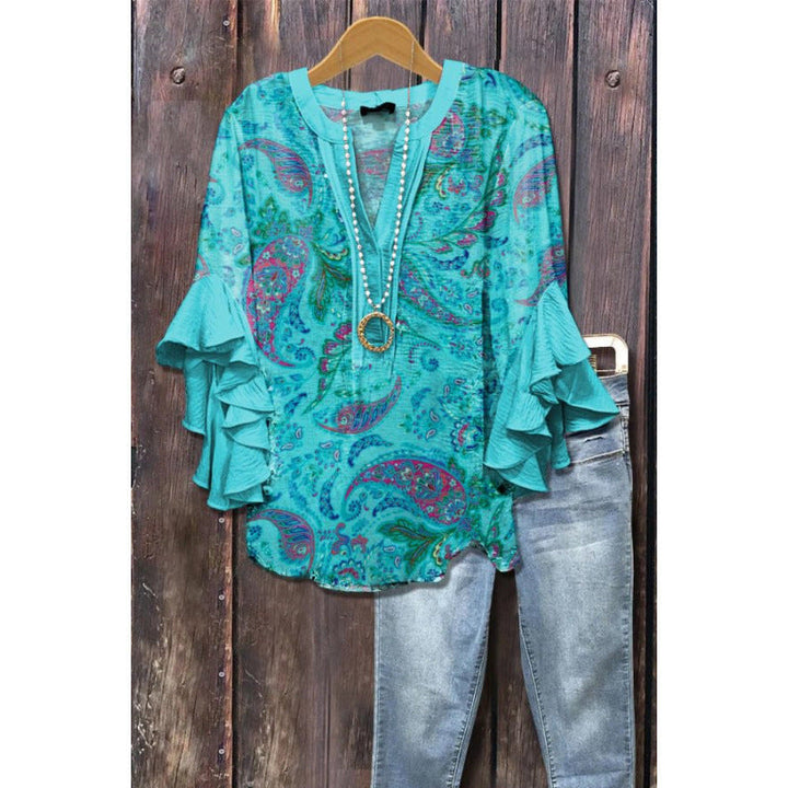 Agatha ruffle blouse with long sleeves