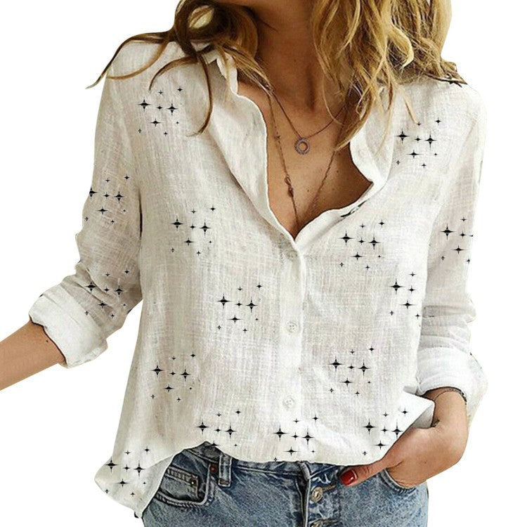 Valeria printed button front cotton blouse – image 2