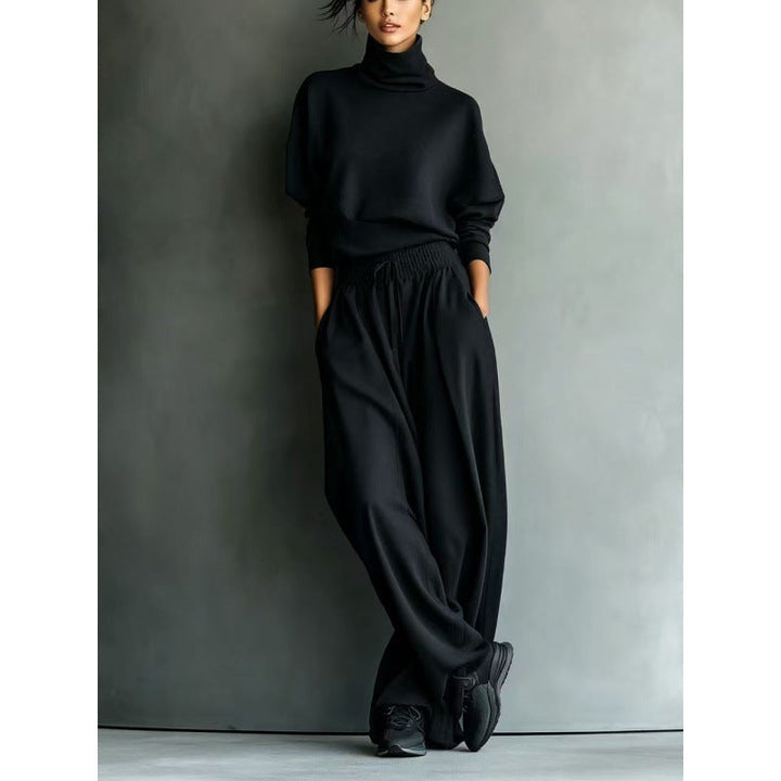 Aude roll neck knit lounge set with palazzo trousers – image 7
