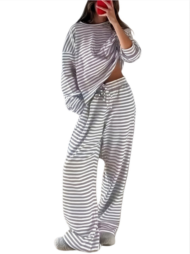 Nadege striped lounge set with wide leg trousers – image 6